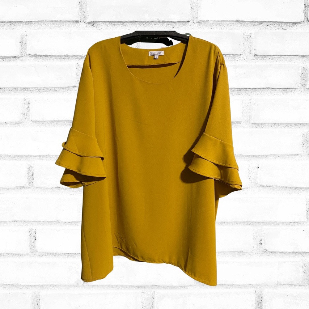 Mustard BOHO Blouse Modest clothing